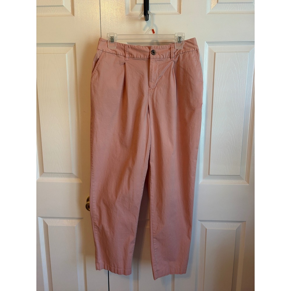 A New Day Womens Pink High Rise Pleated Tapered Ankle Pants Size M
